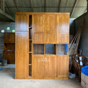 Lemari Rak Serbaguna Minimalis Kayu Jati Solid