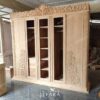 Lemari Pakaian Mewah Ukiran Singosaren Kayu Mahogany