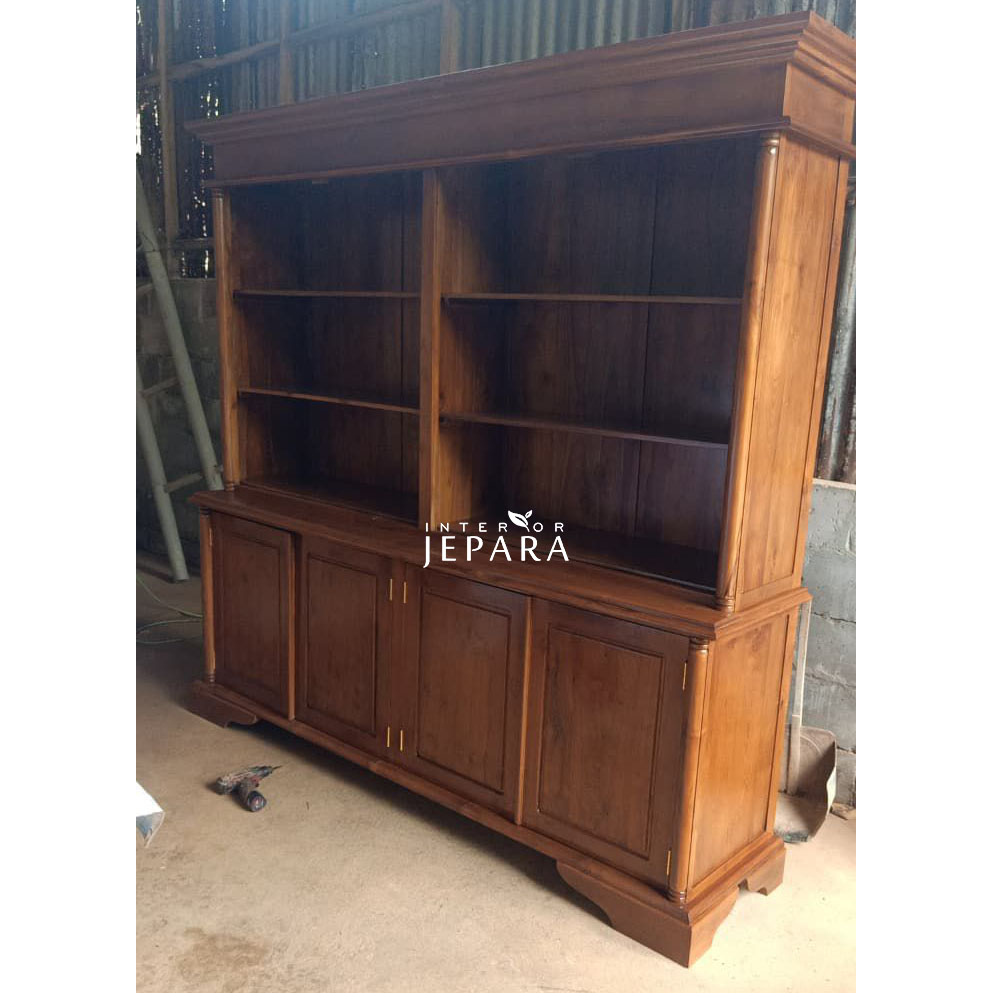 Lemari Buku Minimalis Kayu Jati – Interior Jepara