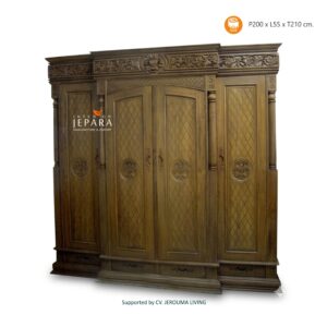 Lemari Jati Ukiran Versace 4 Pintu – Lemari Minimalis Jepara