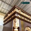 Lemari Pakaian Klasik Mewah 4 Pintu Ukiran Elegan Kayu Jati