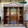 Lemari Pakaian Klasik Mewah 4 Pintu Ukiran Elegan Kayu Jati