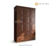 Lemari Pakaian Eropa Kayu Jati 3 Pintu Minimalis