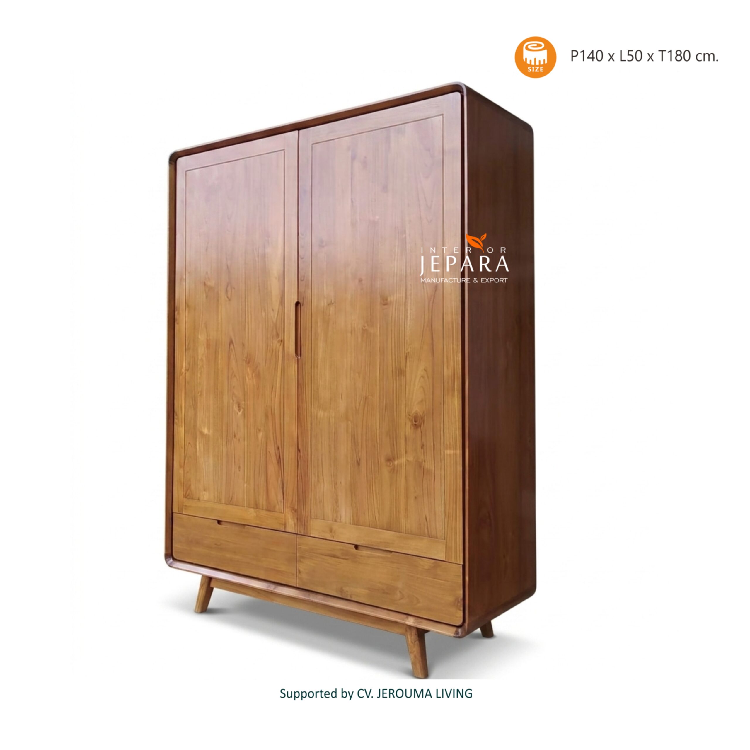Lemari Pakaian Kayu Jati Model Retro Estetik