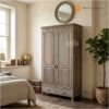 Lemari Pakaian Kayu Jati Minimalis Rustic 2 Pintu