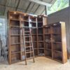 Lemari Rak Buku Sudut Mewah Full Jati Solid