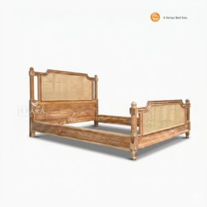 Tempat Tidur Klasik Jepara dengan Sentuhan Anyaman Elegan