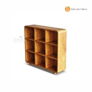 Rak Display Minimalis Kayu Jati – Multifungsi & Stylish