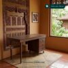 Meja Kerja Retro Minimalis Kayu Jati 3 Laci