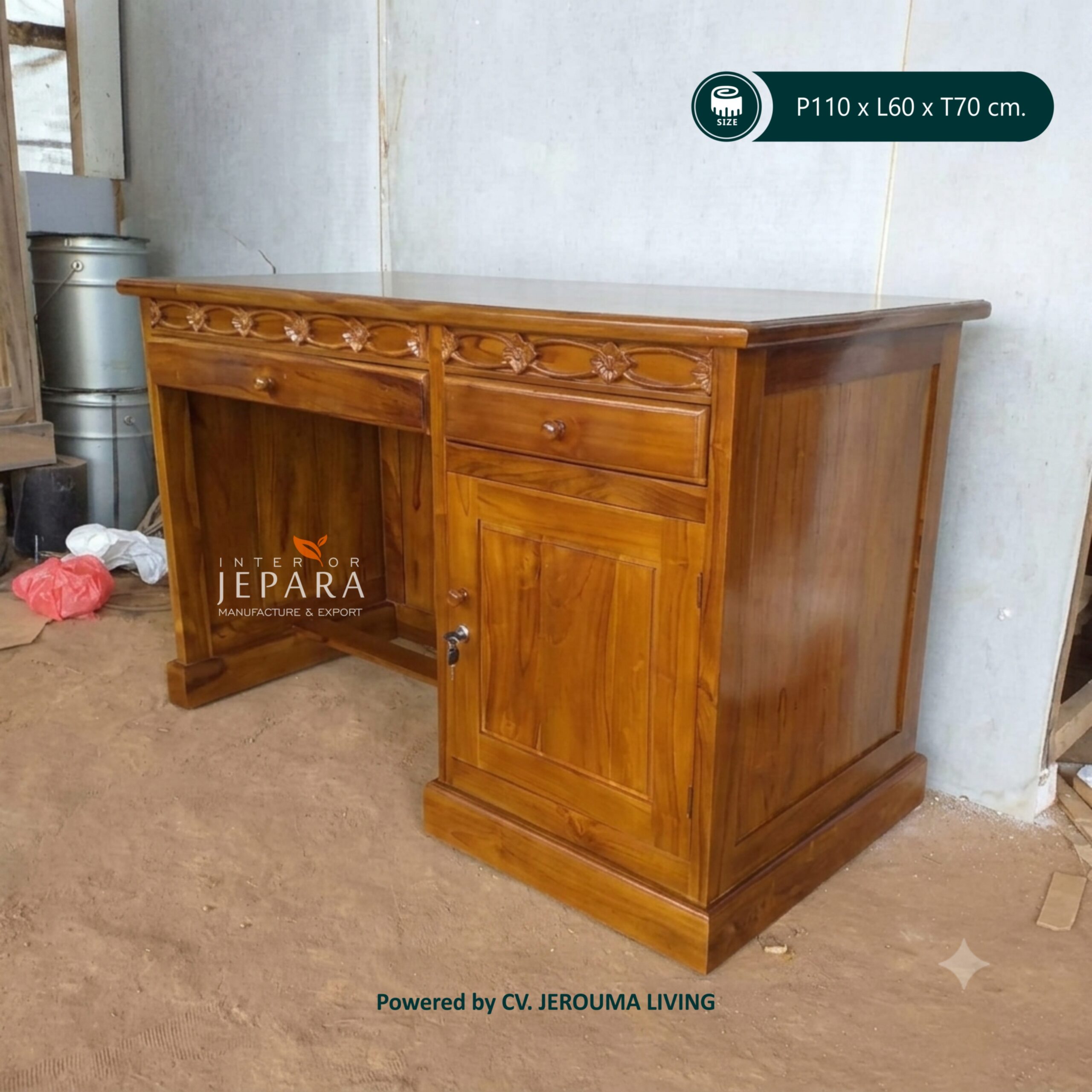 Meja Kantor Kayu Jati Minimalis