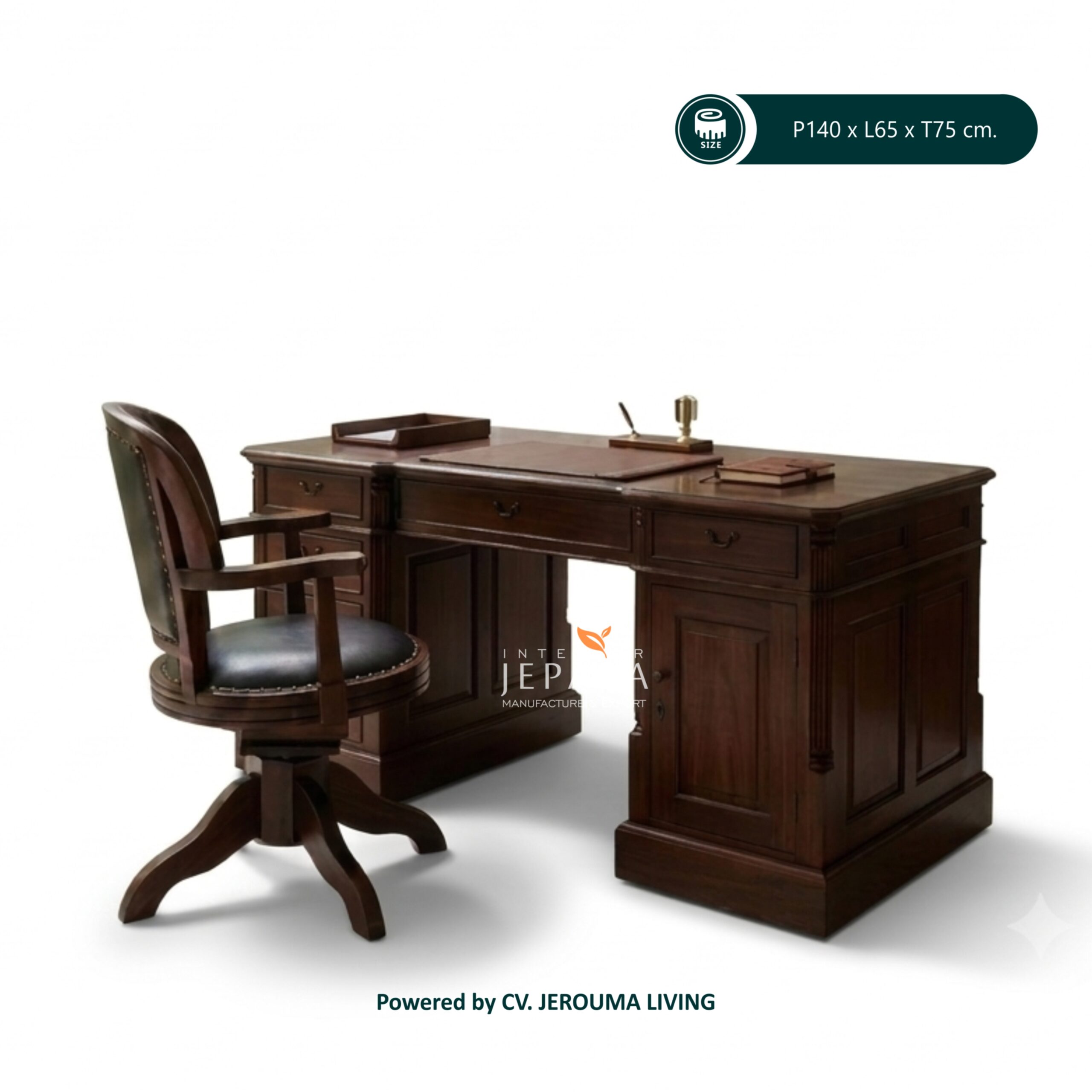 Meja Kantor Direktur Kayu Jati Minimalis | Executive Desk