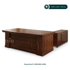 Meja Kerja Direktur Executive Kayu Jati Minimalis