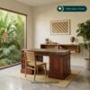 Meja Kantor Klasik Minimalis Bahan Kayu Jati