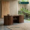 Meja Direktur Ukiran Pintu Aceh Kayu Jati - Limited Edition