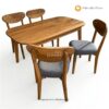 Meja Makan Retro Klasik 4 Kursi Kayu Jati Minimalis Elegan