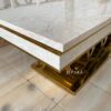 Meja Makan Marmer Kaki Gold – Elegan & Mewah