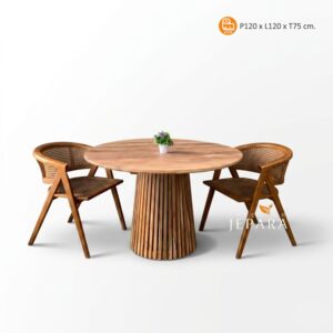 Meja Makan Minimalis Japandi Kayu Jati