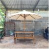 Meja Taman Kayu Jati dengan Payung – Furniture Minimalis