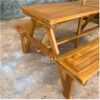 Meja Taman Kayu Jati dengan Payung – Furniture Minimalis