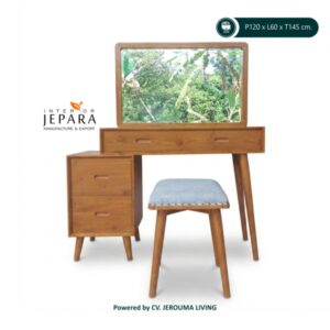 Meja Rias Kayu Jati Model Retro Minimalis