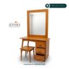 Meja Rias Kayu Jati dengan Cermin & 3 Laci – Minimalis