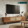 Meja TV Minimalis Kayu Jati Rotan 180 cm | Interior Jepara