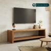 Meja TV Kayu Jati Tebal 5 cm, Desain Minimalis dan Kuat untuk Ruang Tamu
