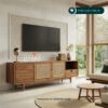 Bufet TV Kayu Jati Rotan Minimalis 150 cm – Interior Jepara