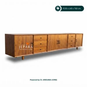 Meja TV Kayu Jati Minimalis Modern | Buffet TV Premium