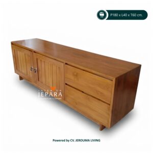 INTERIOR JEPARA Meja Tv Minimalis Bahan Kayu Jati Solid