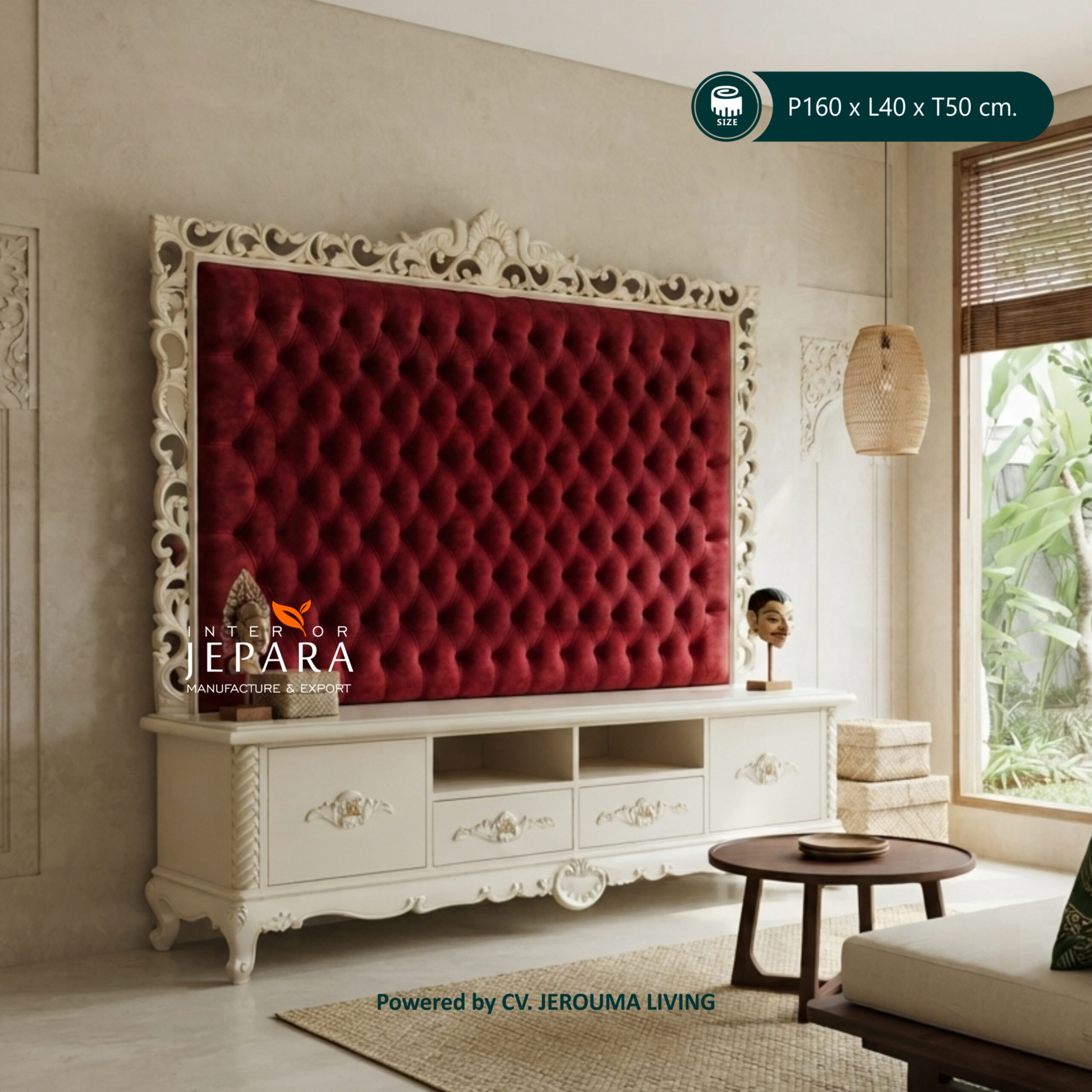 Luxury TV Cabinet Jepara – Furniture Mewah Ukiran Modern