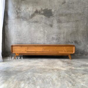 Meja TV Minimalis Kayu Jati Solid – Elegan & Fungsional
