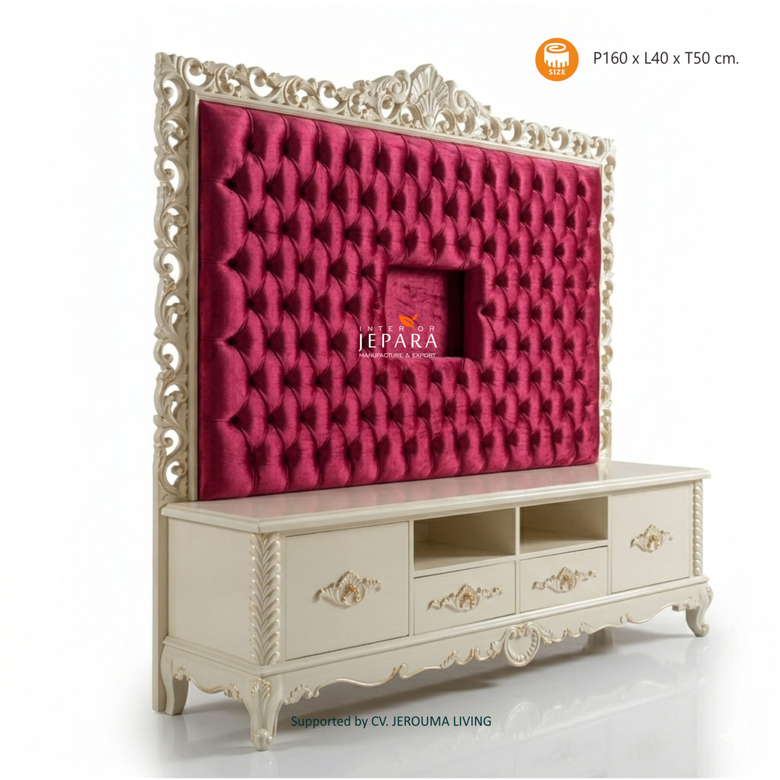 Luxury TV Cabinet Jepara – Furniture Mewah Ukiran Modern