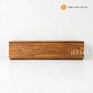 Bufet TV Minimalis Kayu Jati Solid Jepara – 3 Laci