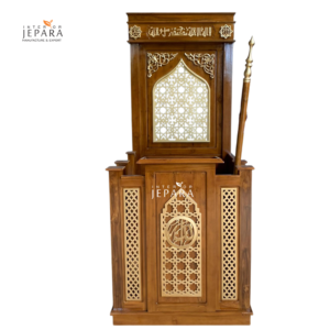 Mimbar Masjid Ukiran Minimalis Kayu Jati Jepara
