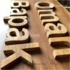 Papan Nama Kayu Jati Solid Custom 3D