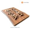 Papan Nama Kayu Jati Solid Custom 3D