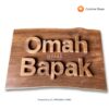 Papan Nama Kayu Jati Solid Custom 3D