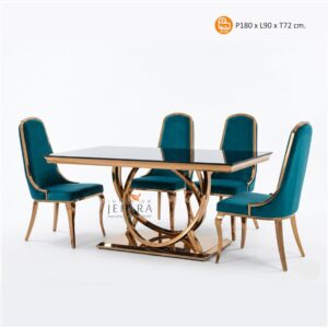 Set Meja Makan Stainless Steel Modern Luxury