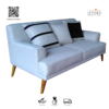 Sofa Minimalis Modern 2 Dudukan Kain Abu – Interior Jepara
