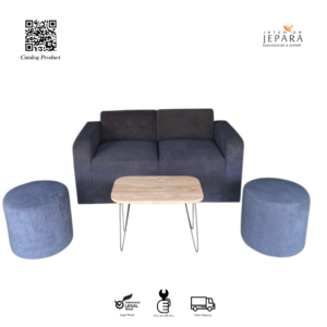 Set Sofa Tamu Minimalis Modern 2 Seater Jepara