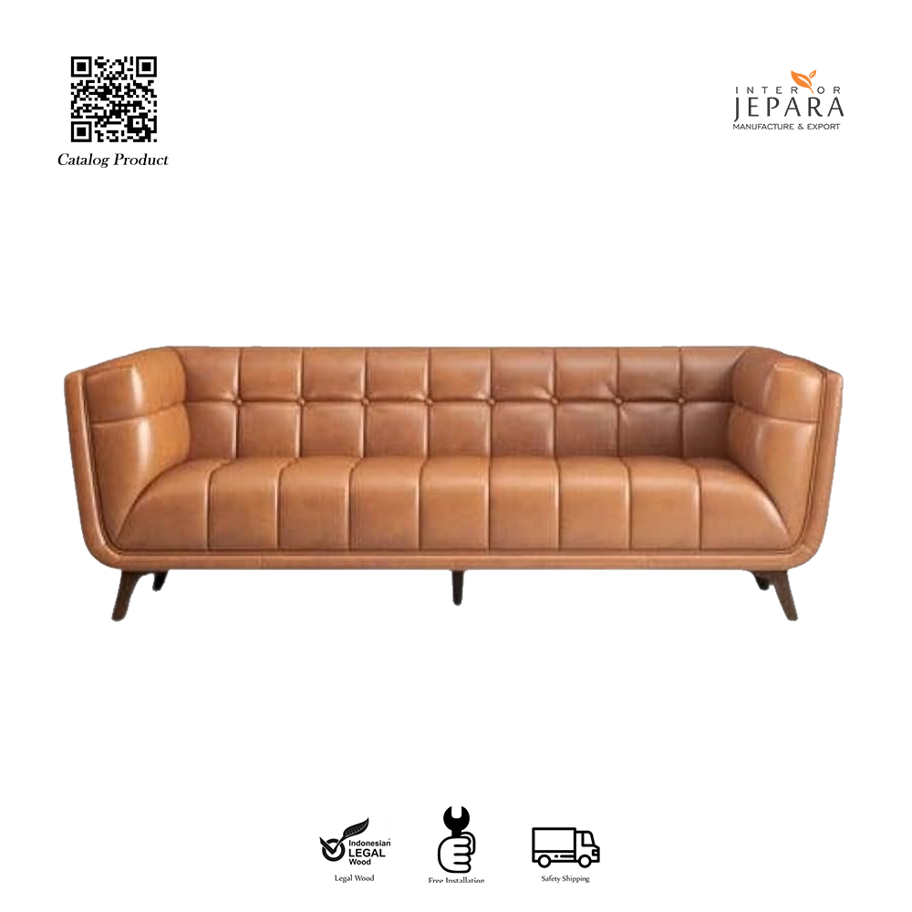 Sofa Minimalis Modern Jok Kulit – Interior Jepara