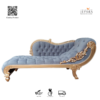 Sofa Chaise Longue Klasik Jepara Biru Emas