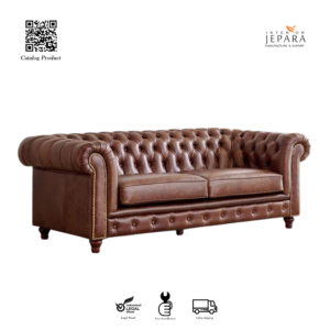 Sofa Chesterfield Leather Premium Jepara – Luxury Classic Handmade