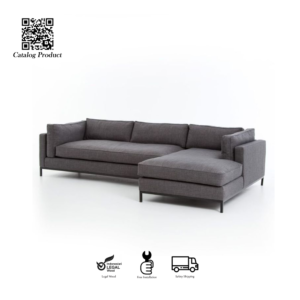 Sofa Sudut Minimalis Modern L Shape Kayu Jati Jepara