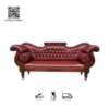 Sofa Klasik Ukir Jepara Kulit Coklat | Furniture Jepara