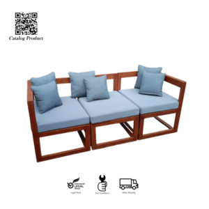 RUBIX Sofa Kayu Jati Minimalis – Sofa Modern Ruang Tamu