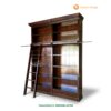 Lemari Perpustakaan Kayu Jati dengan Tangga