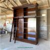 Lemari Perpustakaan Kayu Jati dengan Tangga