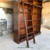 Lemari Perpustakaan Kayu Jati dengan Tangga